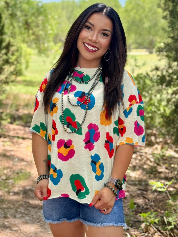 Allie Leopard Colorful Oversize Tee