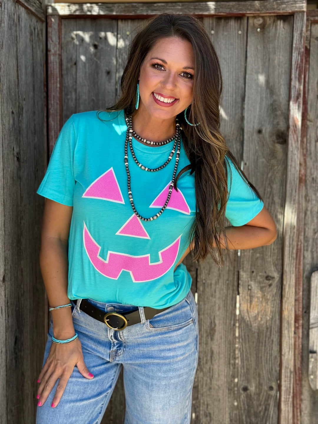 Glitter Jack O' Lantern Graphic Tee by Texas True Threads