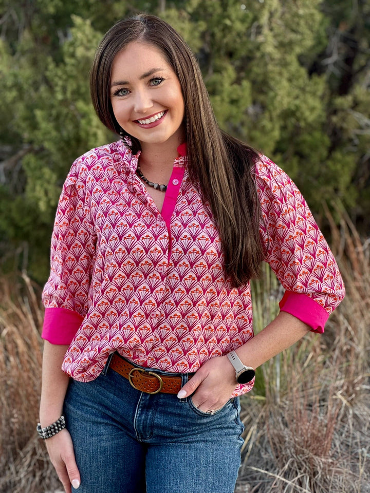 Petal Pop Button Up Blouse