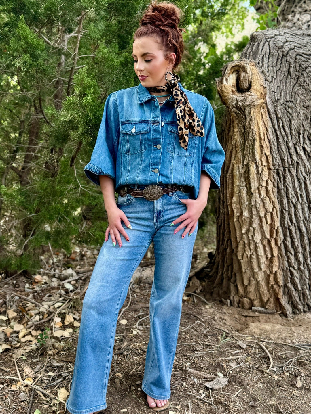 Flowy Square Cape Denim Jacket