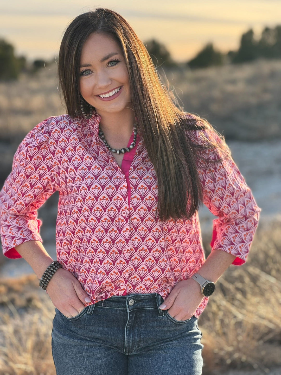 Petal Pop Button Up Blouse