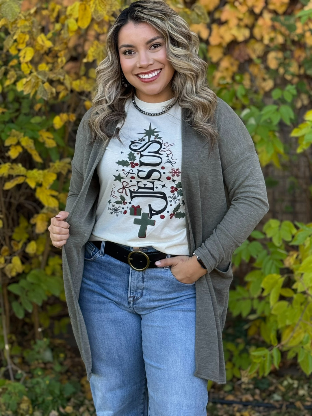 Jesus Christmas Tree Graphic Tee by Texas True Threads