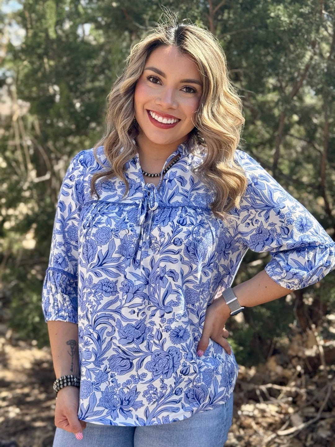Sheridan Blue Floral Top