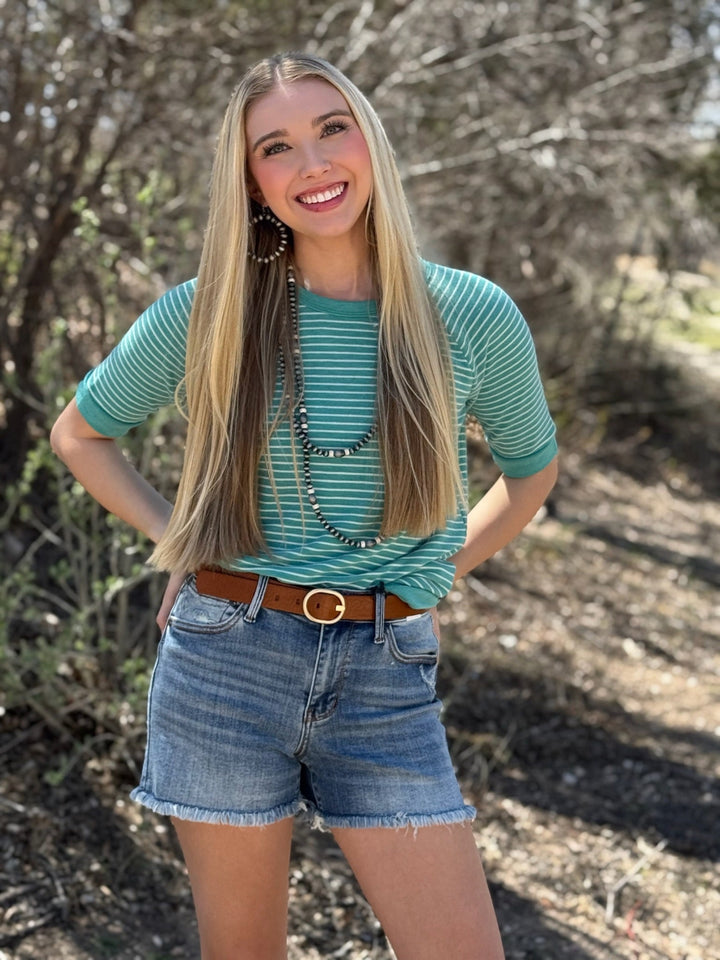 Lydia Jade & White Striped Top