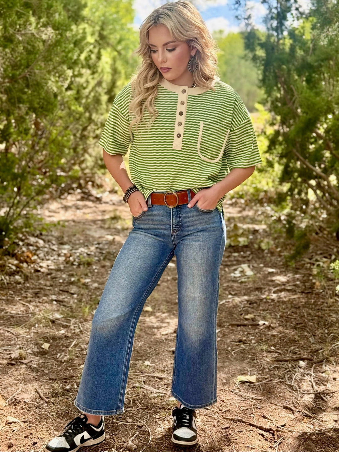 Lucky in Green Stripes Top