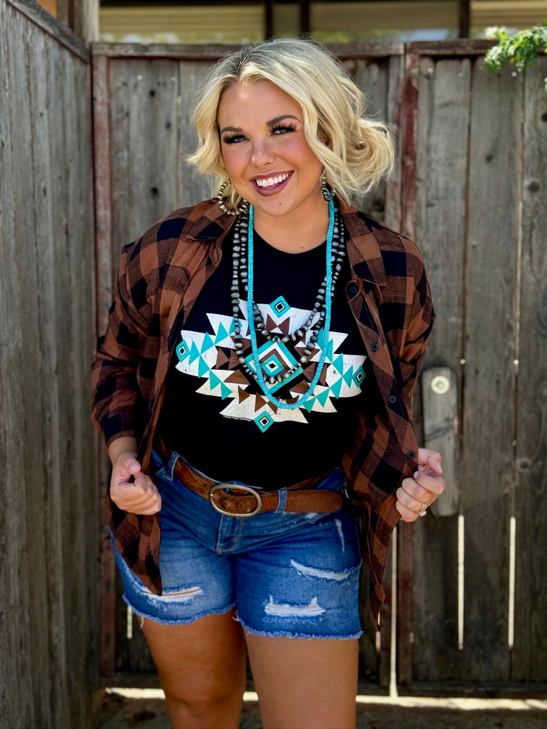 Kearstin Aztec Graphic Tee by Texas True Threads