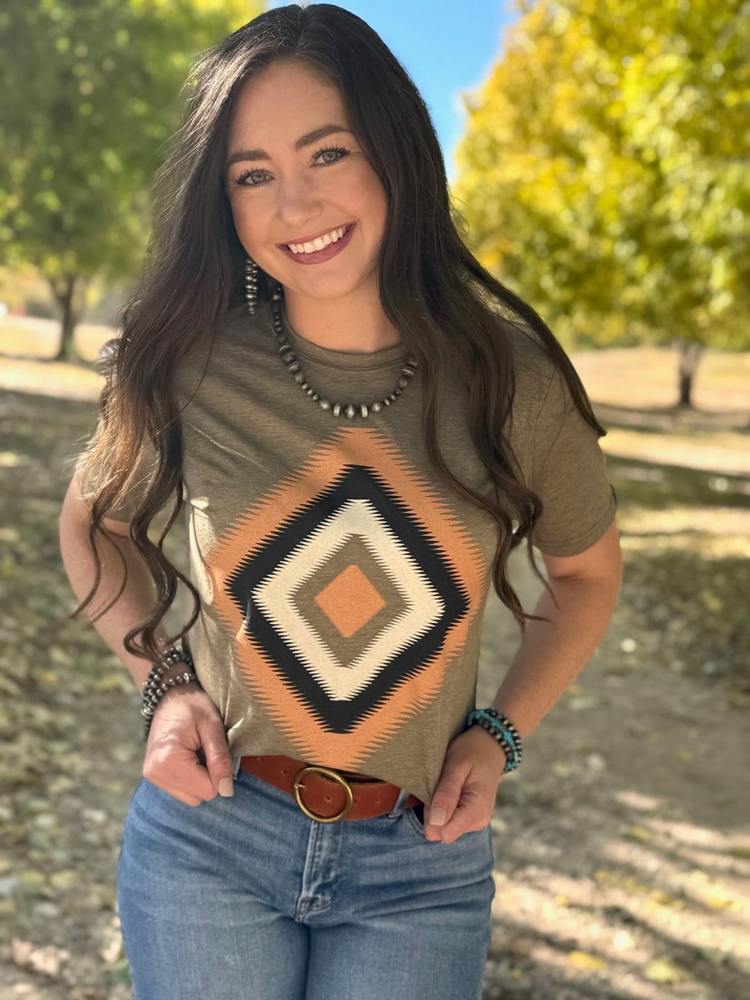 Zig Zag Aztec Graphic Tee by Texas True Threads