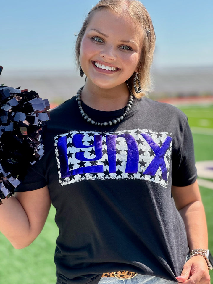 Metallic Puff Mascot with Stars Tee by Texas True Threads