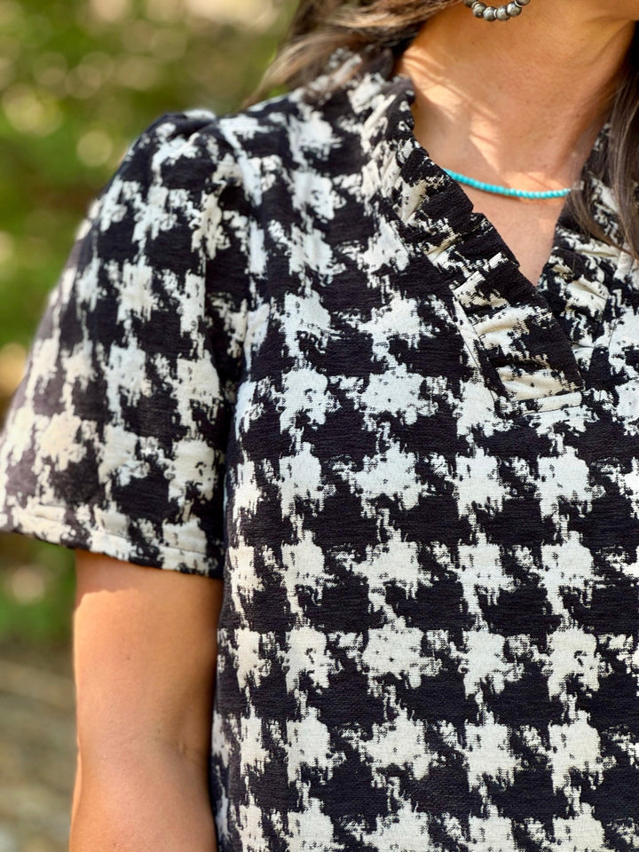 Marissa Houndstooth Print Dress