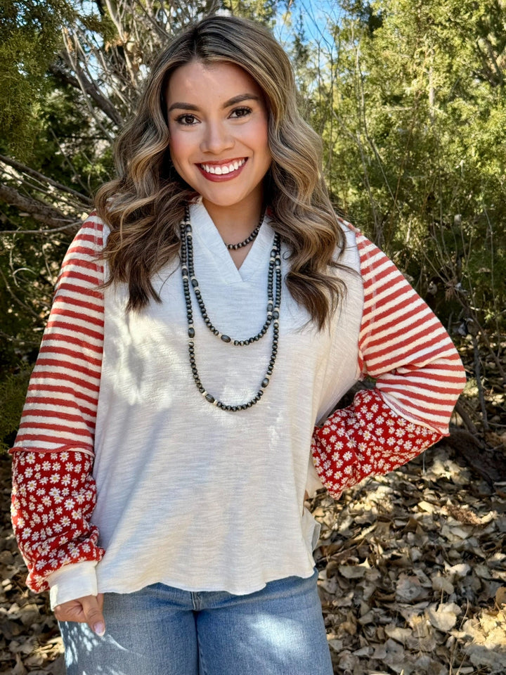 Mikayle Cream Long Sleeve Top