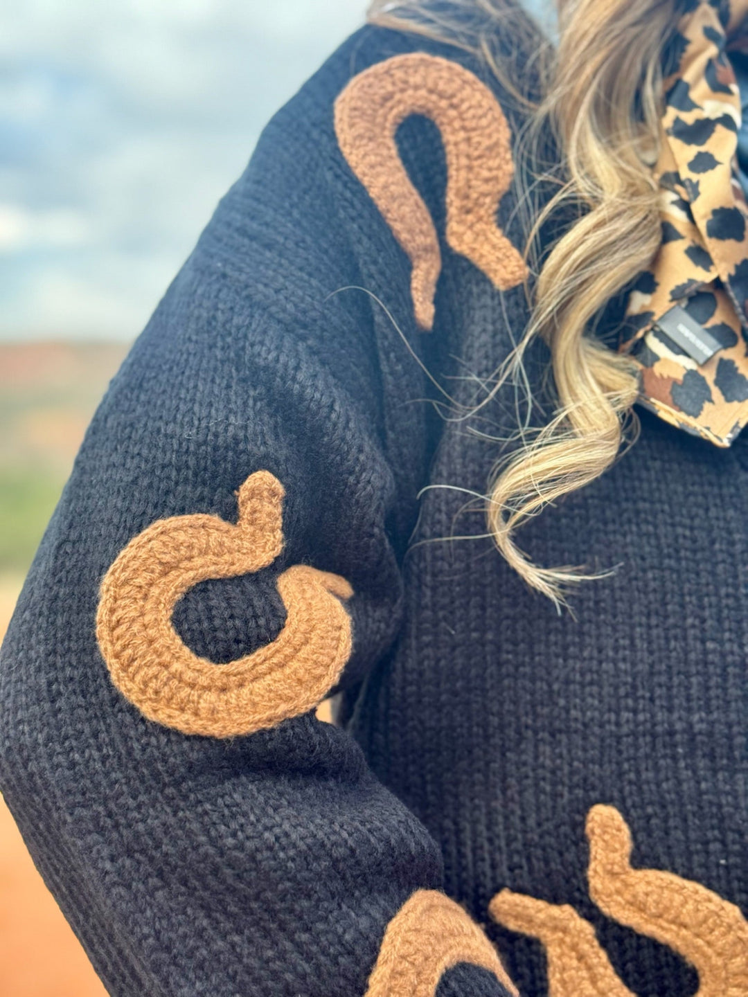 Miranda Black Horseshoe Cardigan