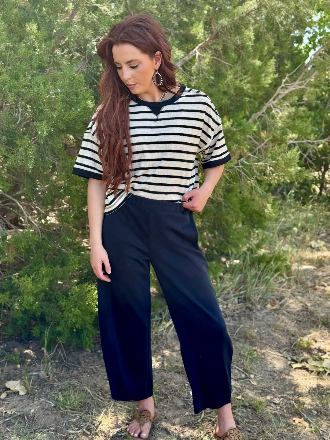 Black Scuba Pull-On Barrel Bottoms