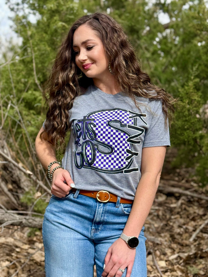 Checkered Let's Go Lynx Graphic Tee