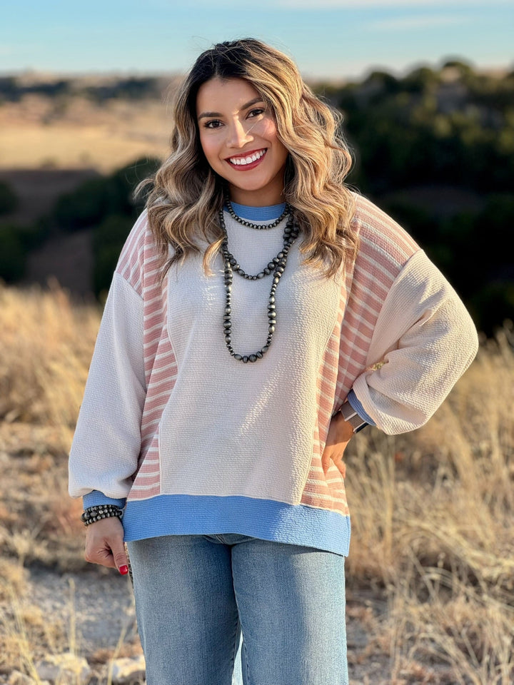 Evelyn Striped Colorblock Top