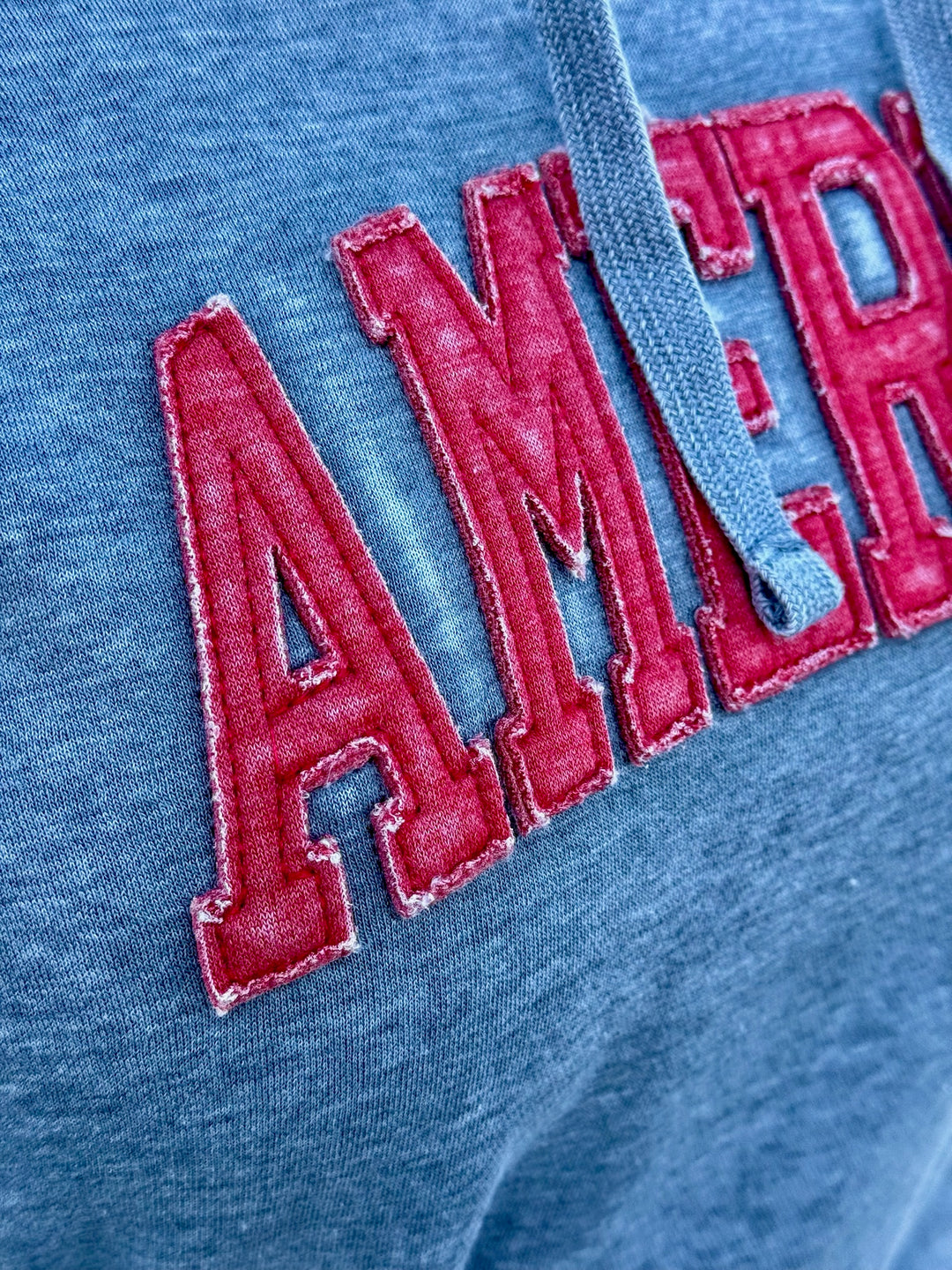 America Red Applique Hooded Sweatshirt by Texas True Threads