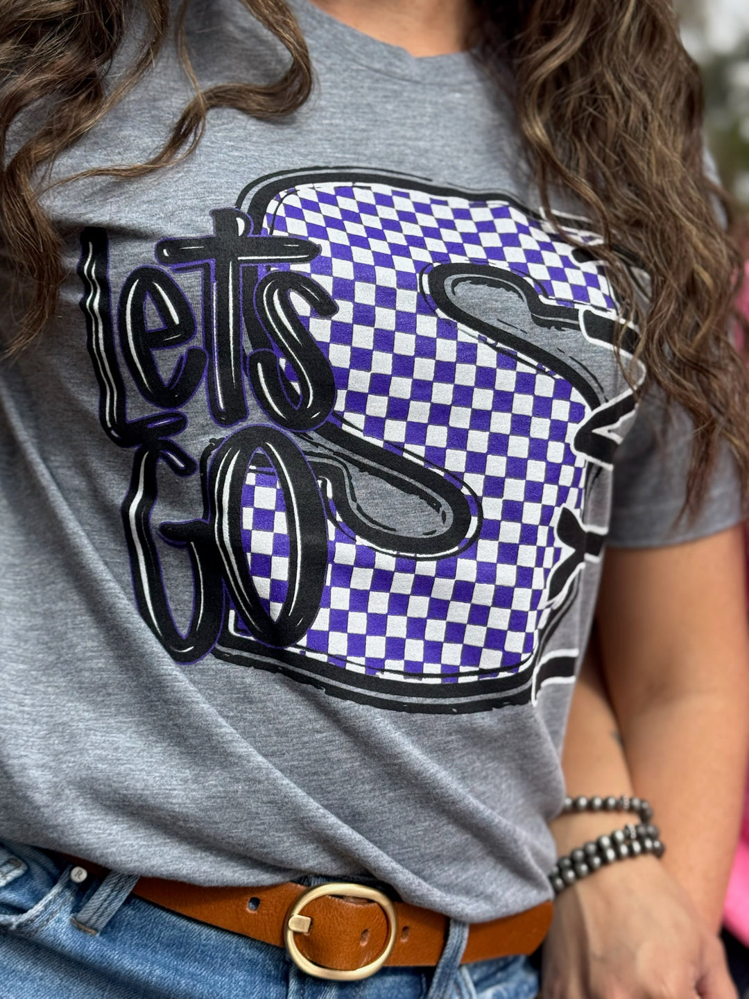 Checkered Let's Go Lynx Graphic Tee