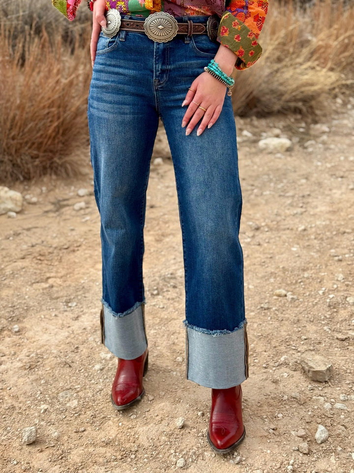 Lucy Wide Leg Cuffed Jean by Risen