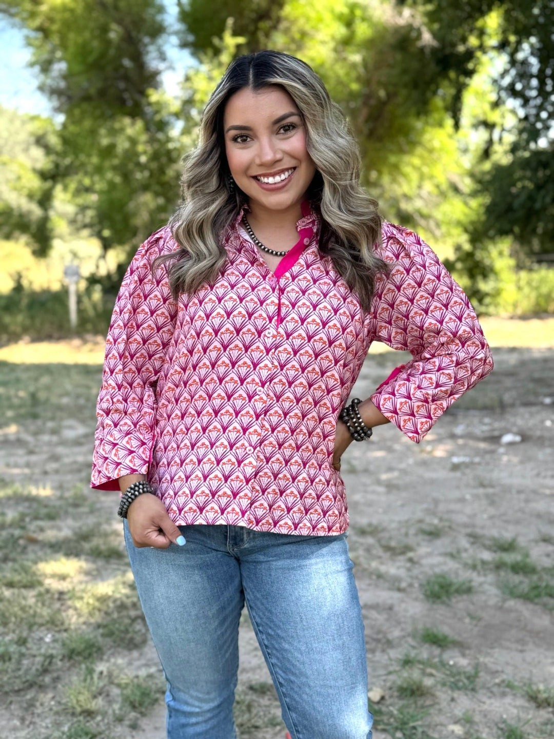 Petal Pop Button Up Blouse