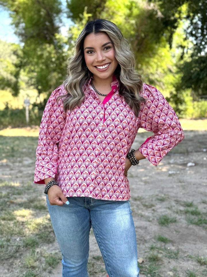 Petal Pop Button Up Blouse