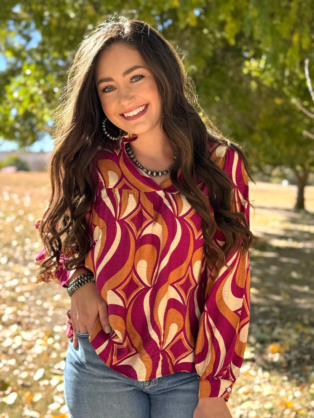 Jodi Plum & Rust Top