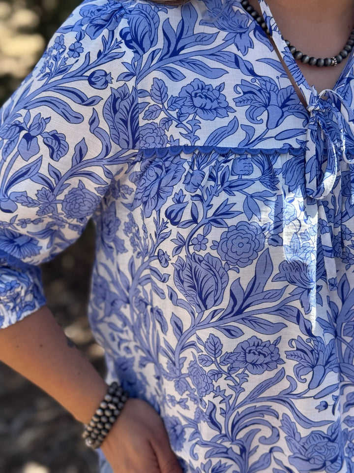Sheridan Blue Floral Top