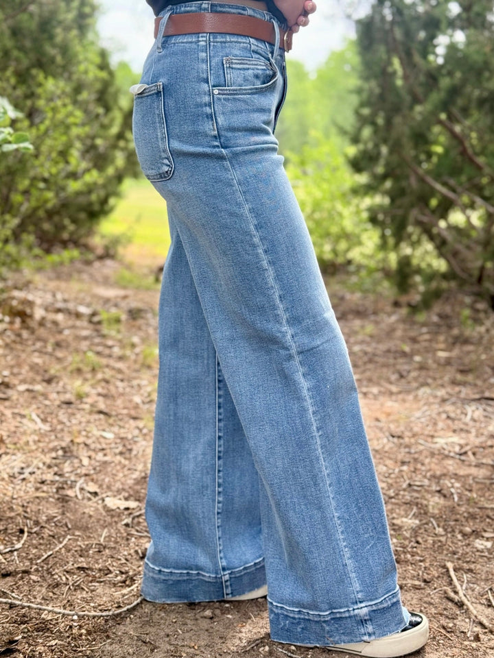 Langley High Rise Ankle Wide Jean by Risen