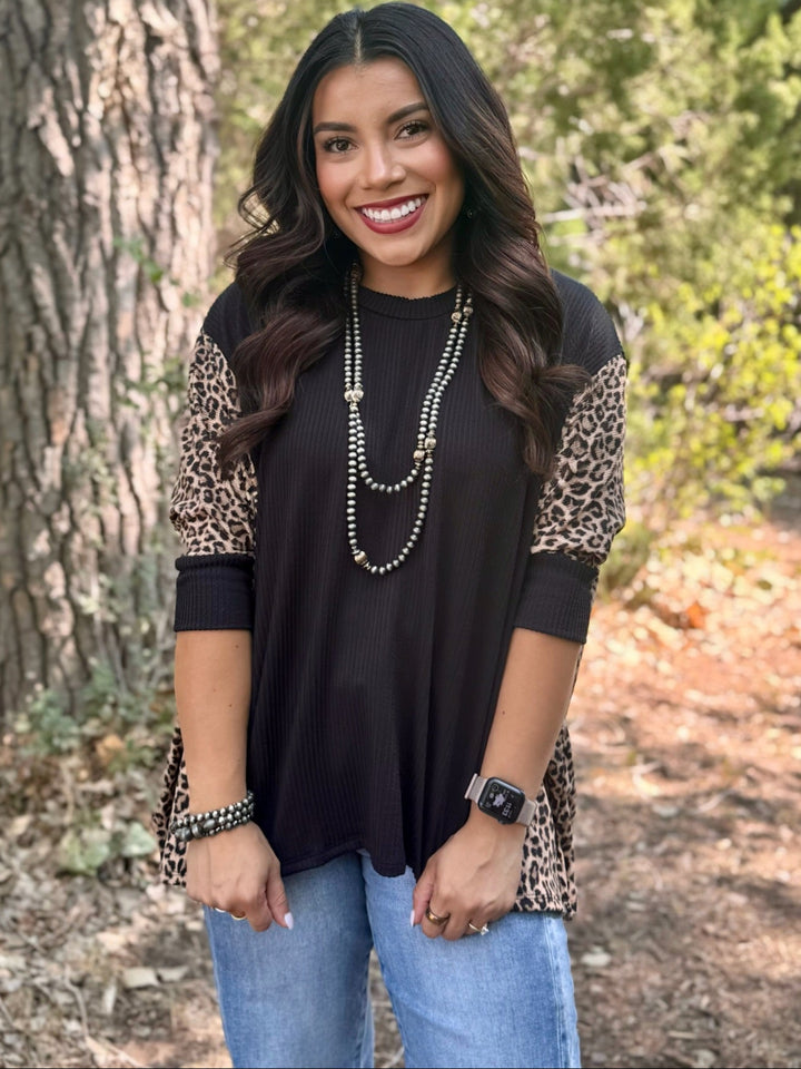 Spencer Drop Shoulder Leopard Top