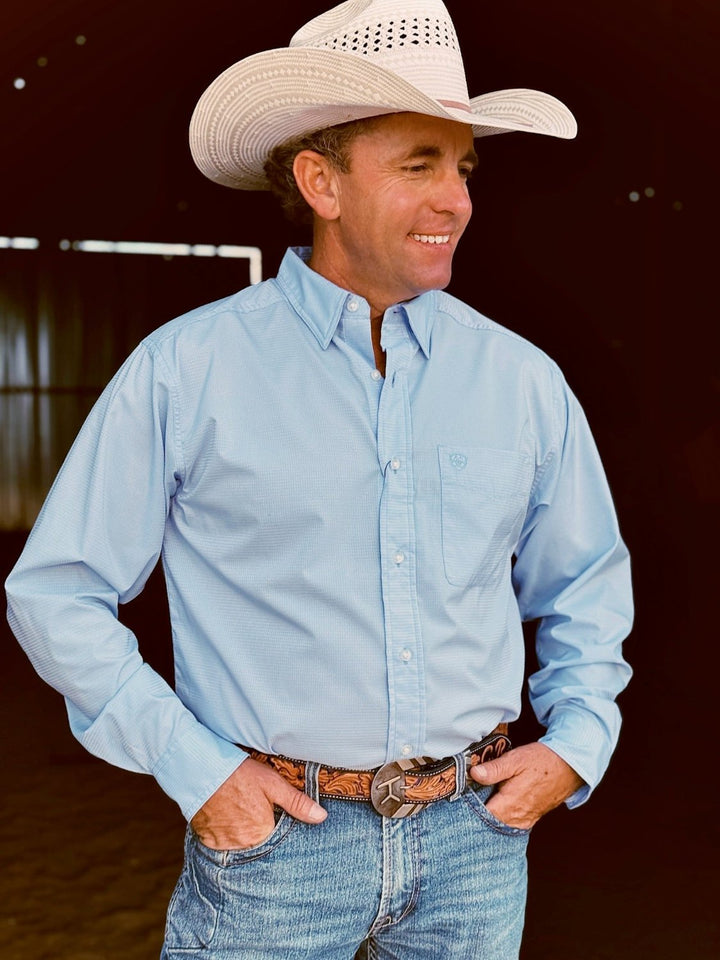 Nolan Light Blue Airflow Classic Fit Long Sleeve Shirt by Ariat