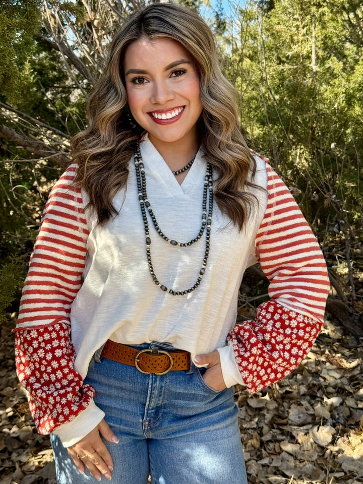 Mikayle Cream Long Sleeve Top