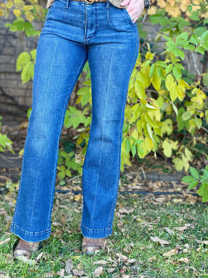 Kimberly Mid Rise Trouser Bootcut Jean by Judy Blue