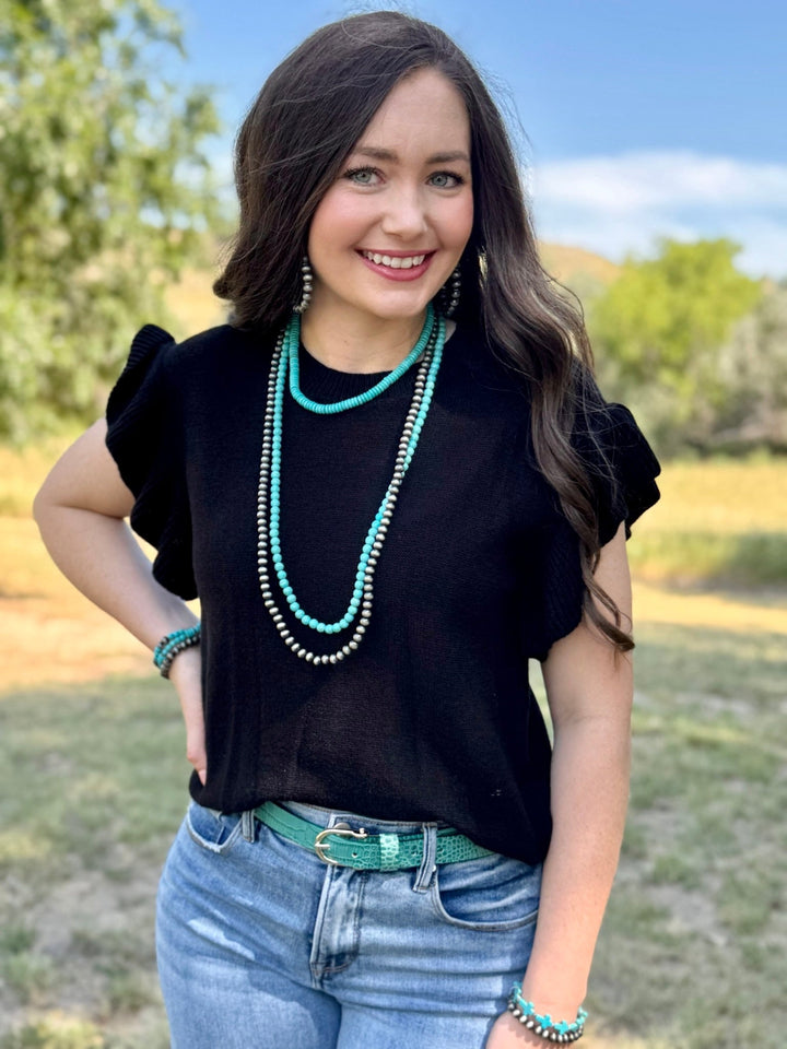 JJ Black Sweater Top