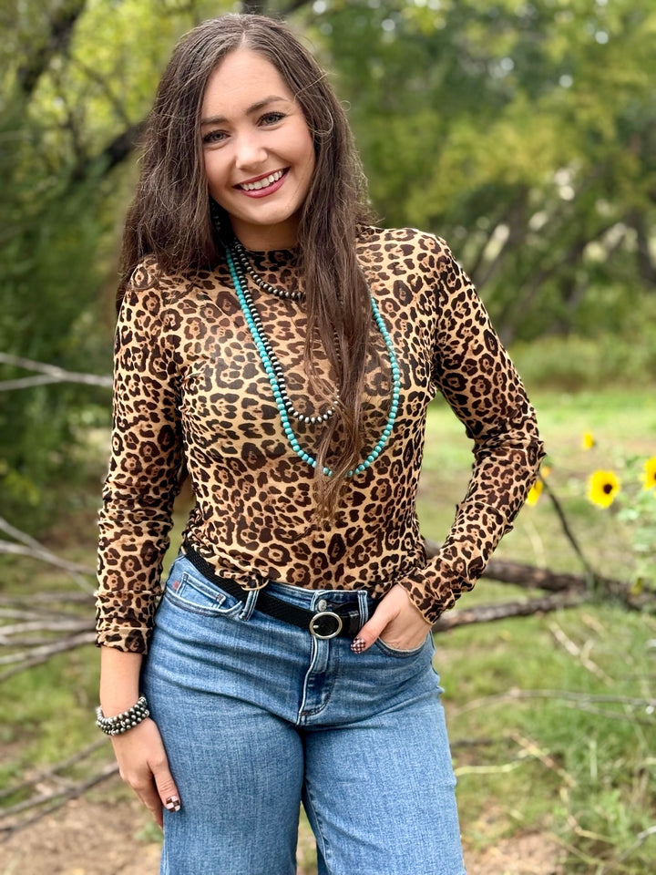 Hollyn Leopard Mesh Top