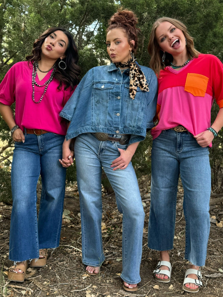 Flowy Square Cape Denim Jacket