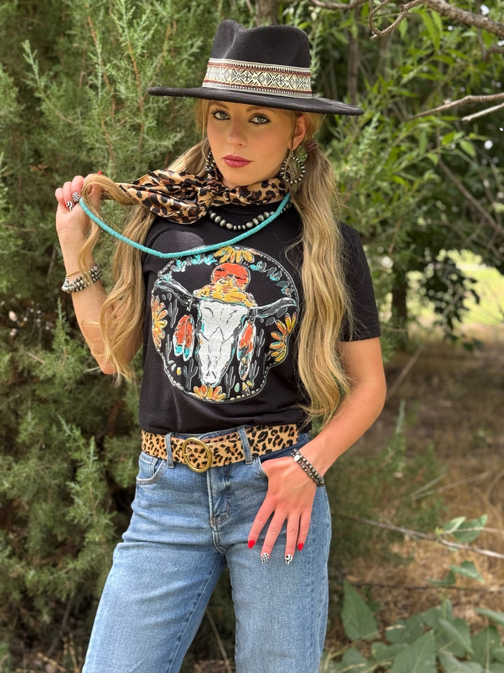 Callie's Western Skull Graphic Tee by Texas True Threads