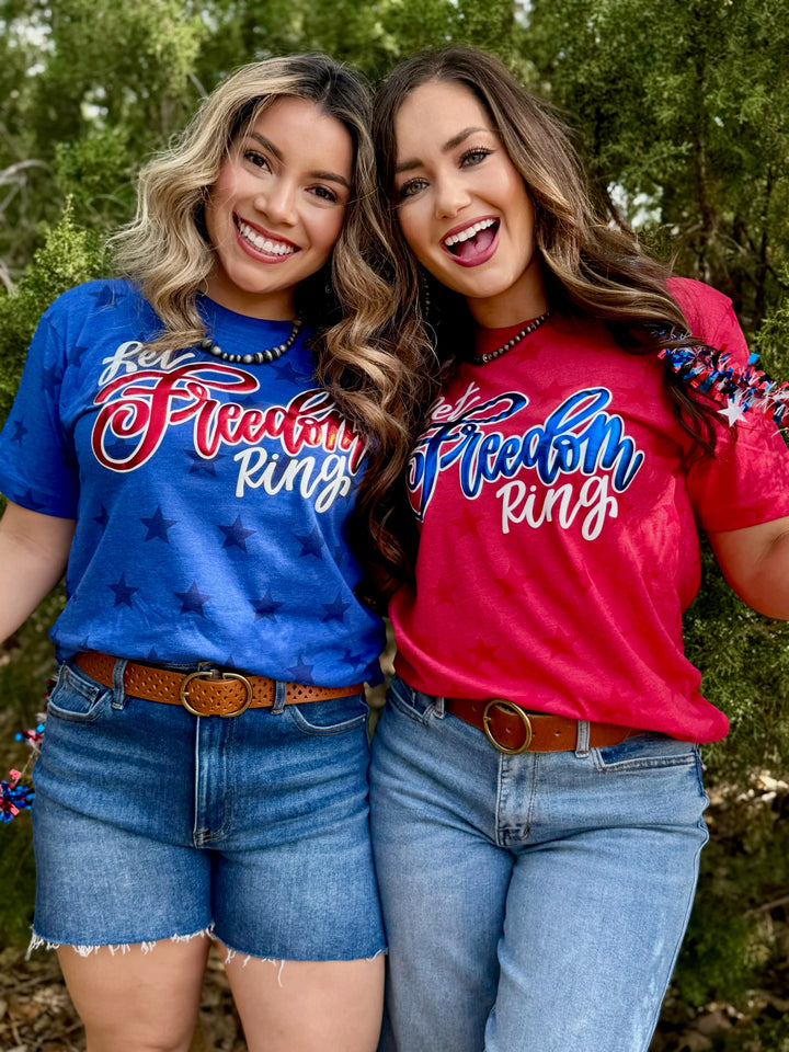 Let Freedom Ring with Metallic Puff Graphic Tee by Texas True Threads
