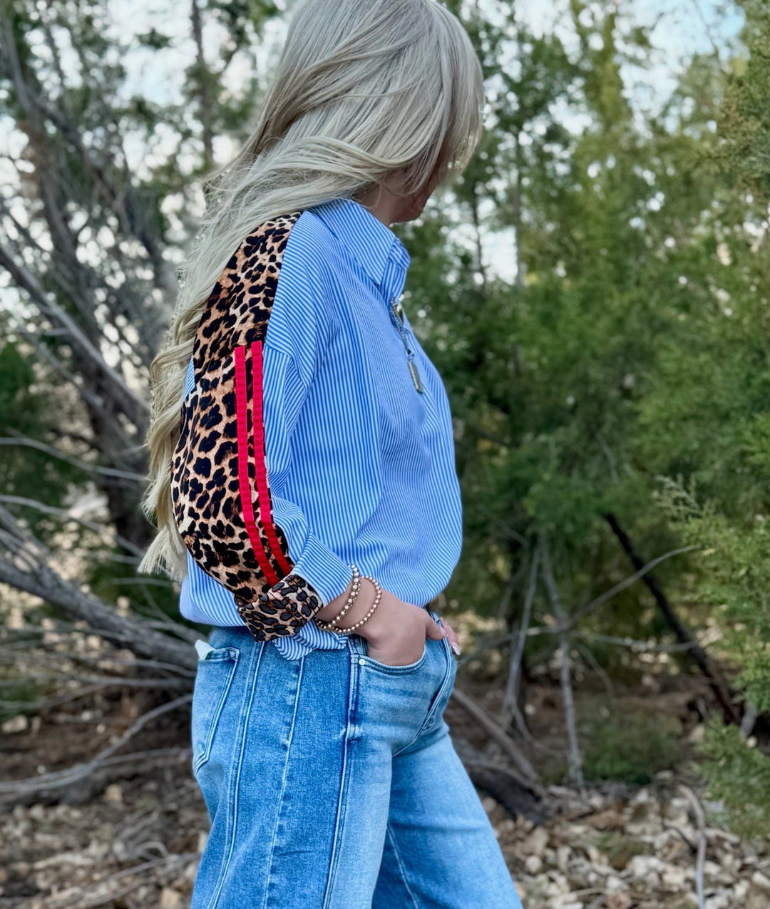 Lynn Leopard Sleeve Top