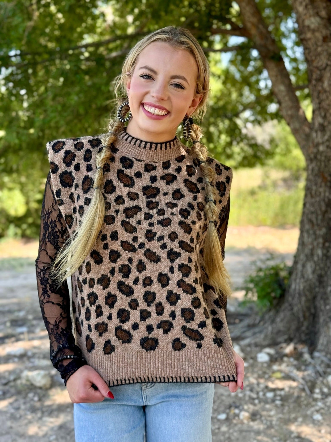 Bristol Brown Leopard Pullover Top
