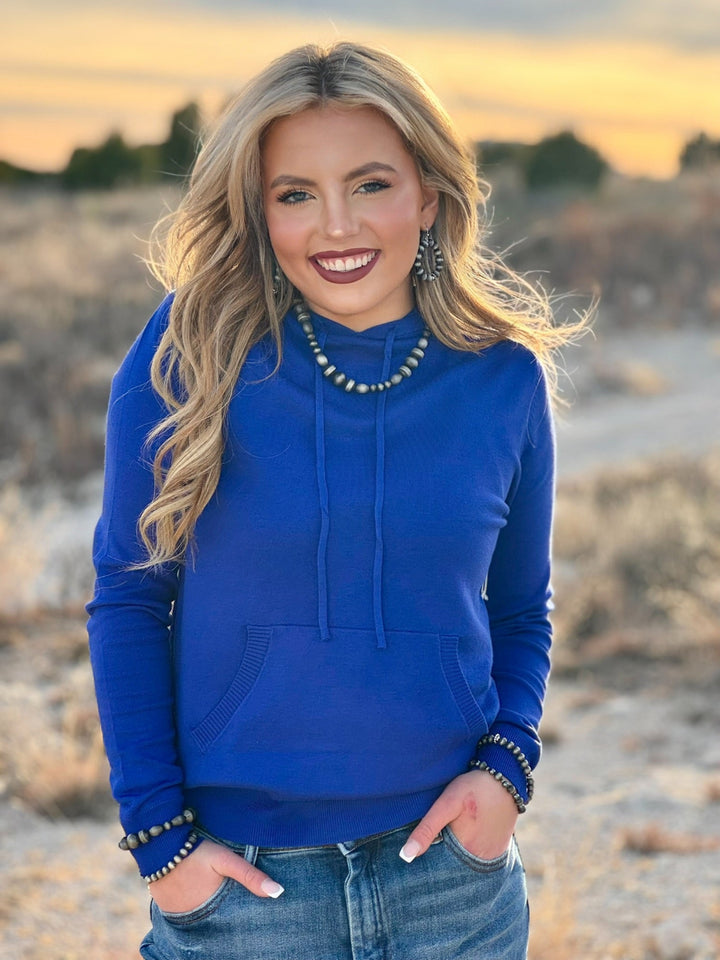 Audra Blue Hooded Sweater