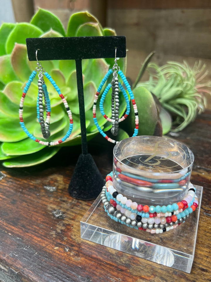 Lawton Turquoise Beaded Bracelet Set