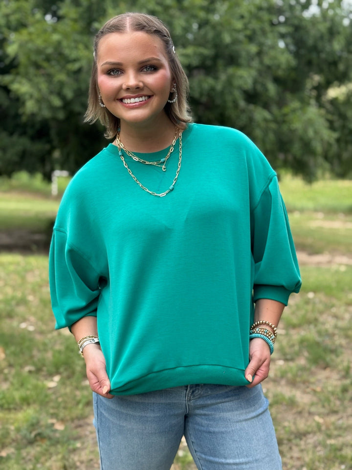 Kady Jade Bubble Sleeve Top