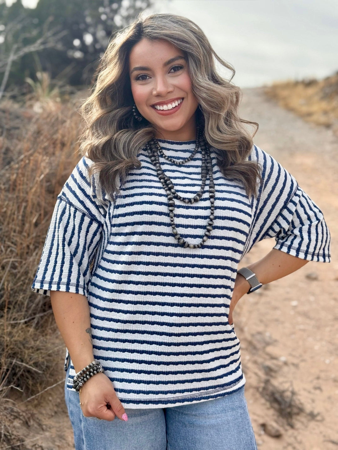 McKinley Blue Striped Top