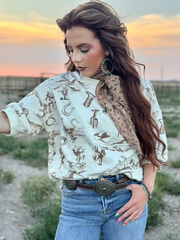 Wild Wild West Cream Top