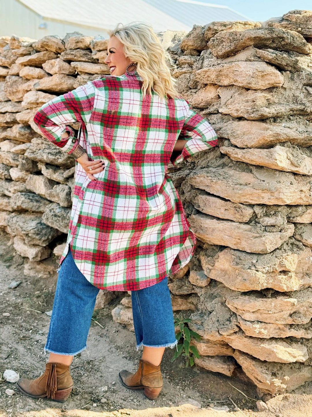 Chloe Red Plaid Duster