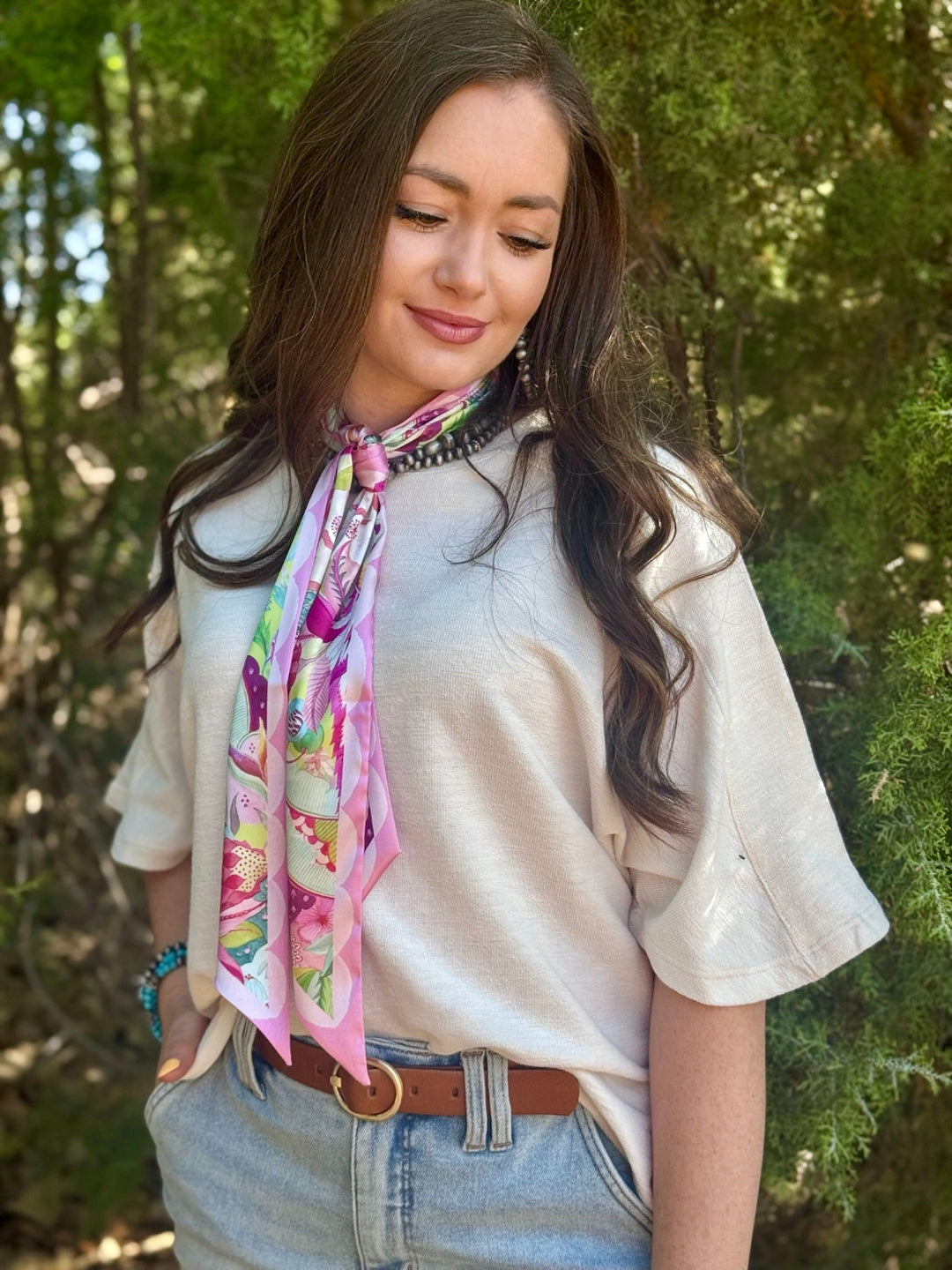Justina Cream Textured Top