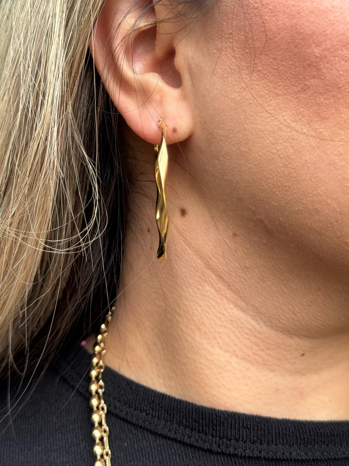 Mandy Twisted Gold Hoops