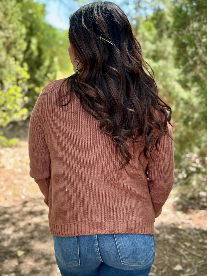 Luisa Rust Open Front Cardigan