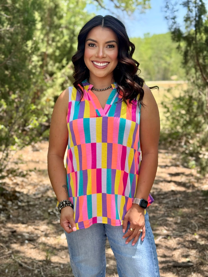 Mel Colorful Sleeveless Top