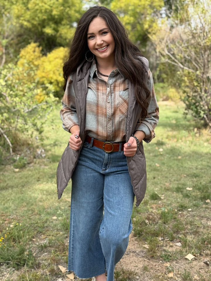 Miley Grey Long Puffer Vest