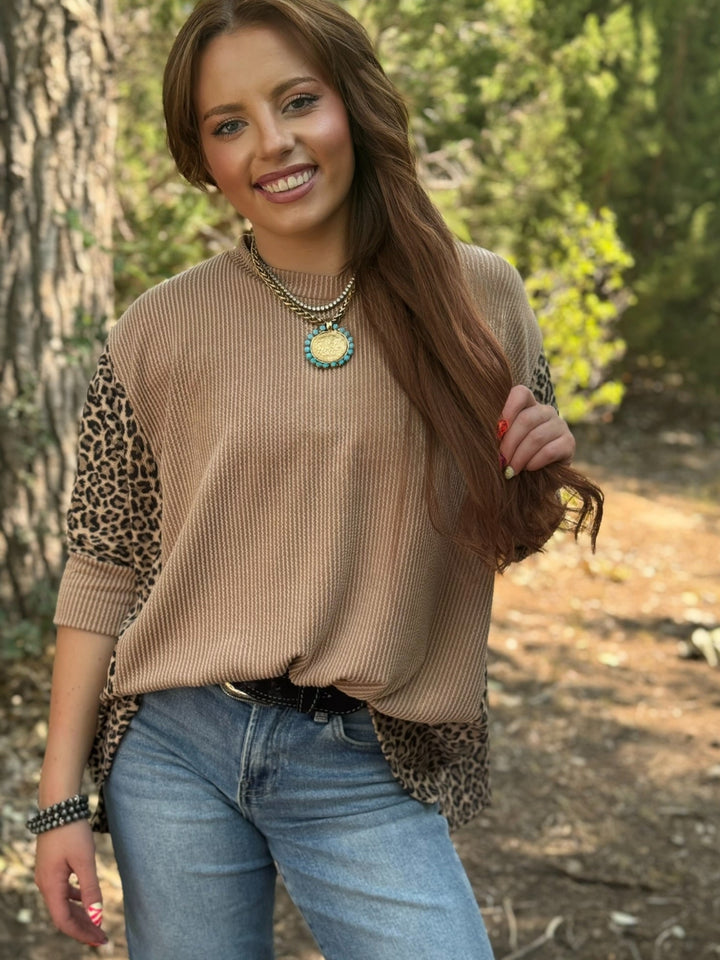 Spencer Drop Shoulder Leopard Top