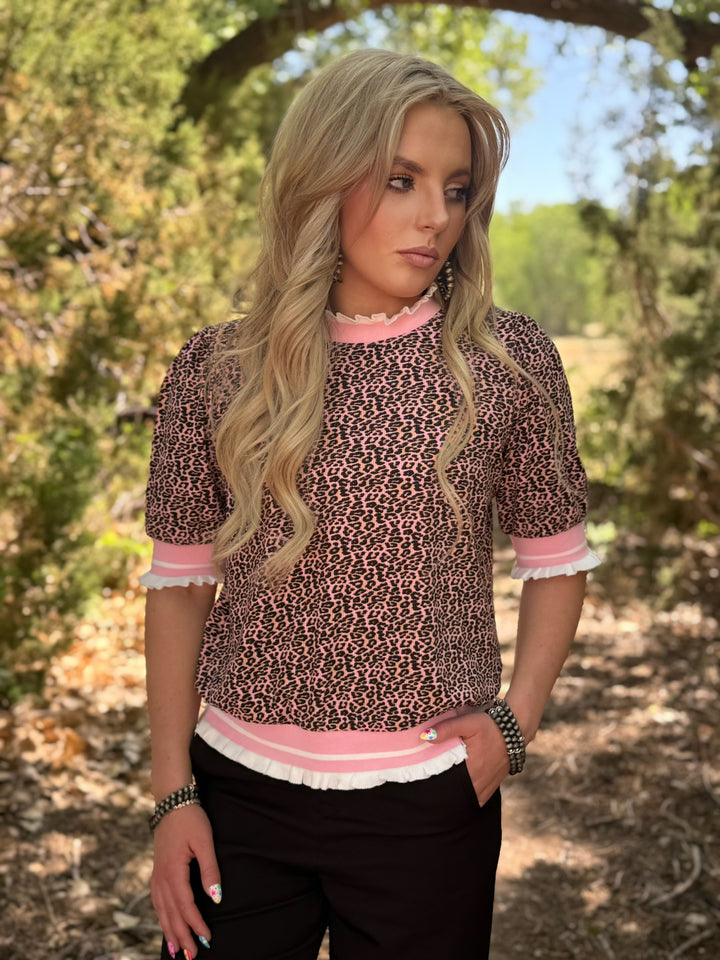 Pretty Wild Pink Leopard Top